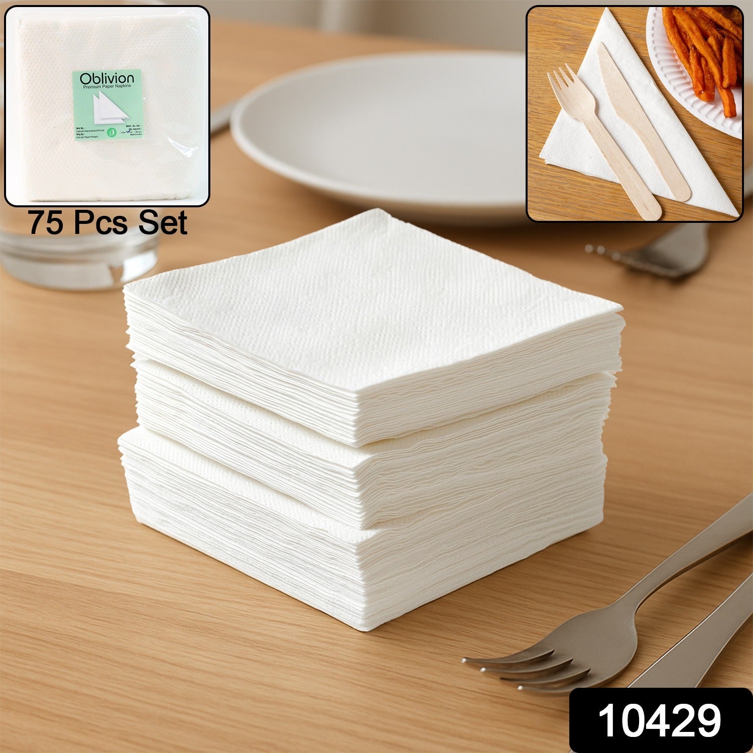Soft  Absorbent Disposable Tissue Napkins   Paper (75 Pc) Soft  Absorbent Disposable Tissue Napkins   Paper (75 Pc)